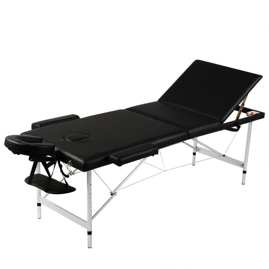 Table de massage pliante Confort Aluminium Noir