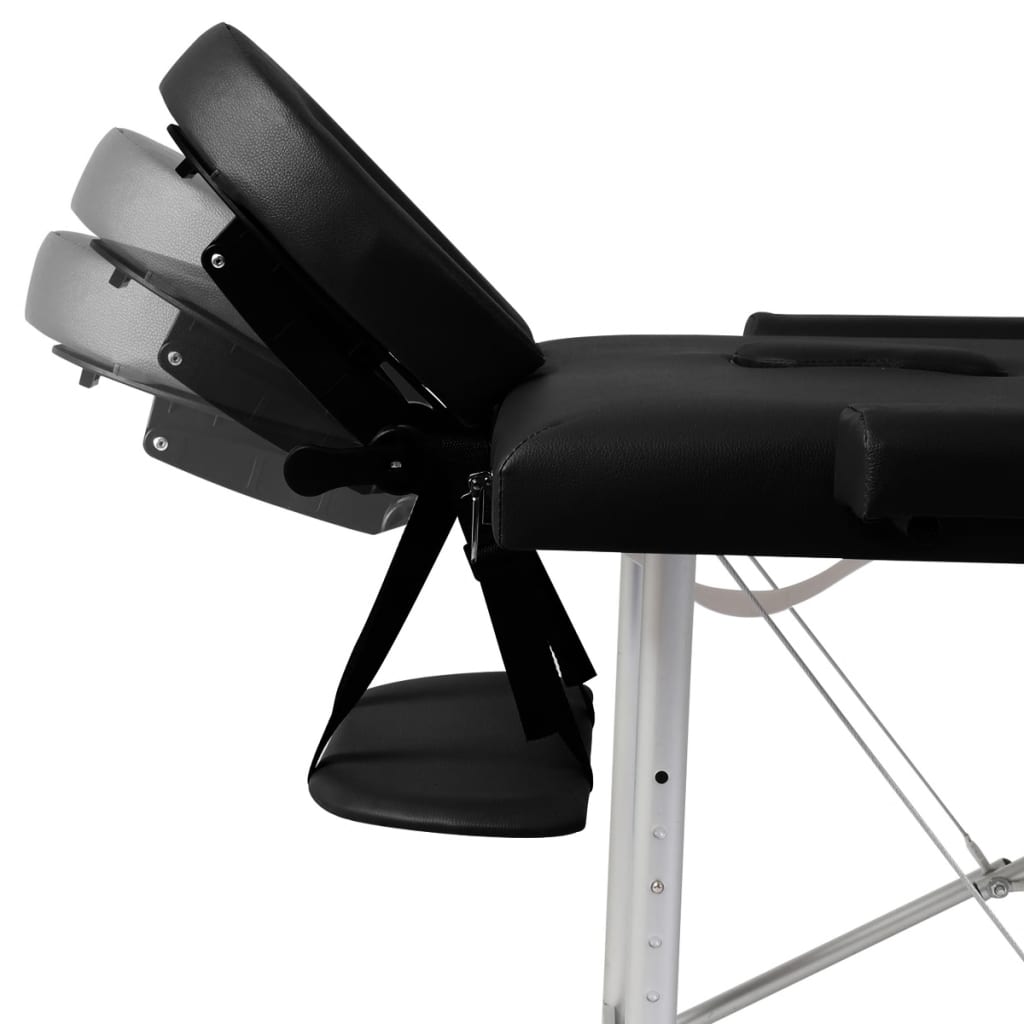 Table de massage pliante Confort Aluminium Noir