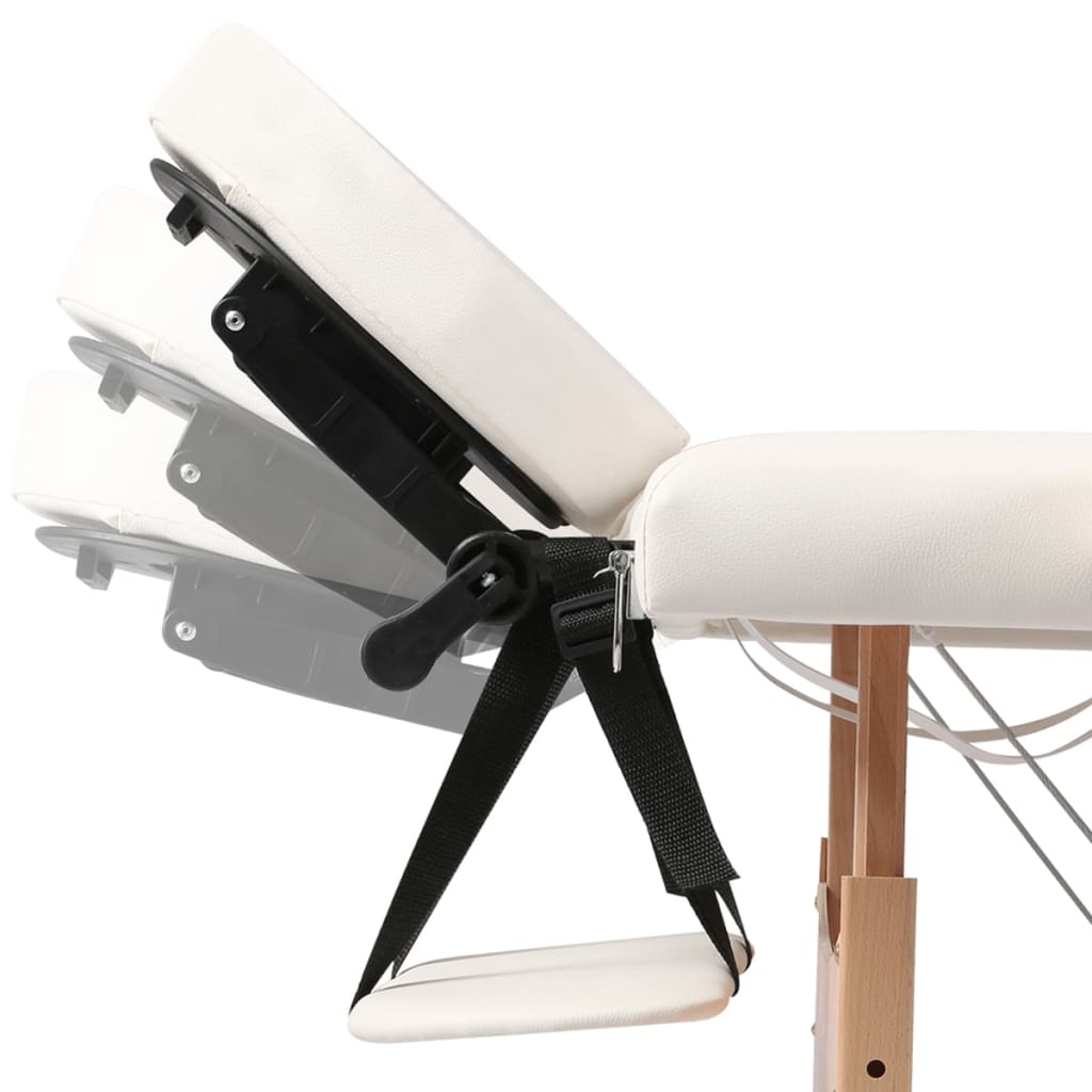 Table de massage pliante Confort Bois Blanc Crème