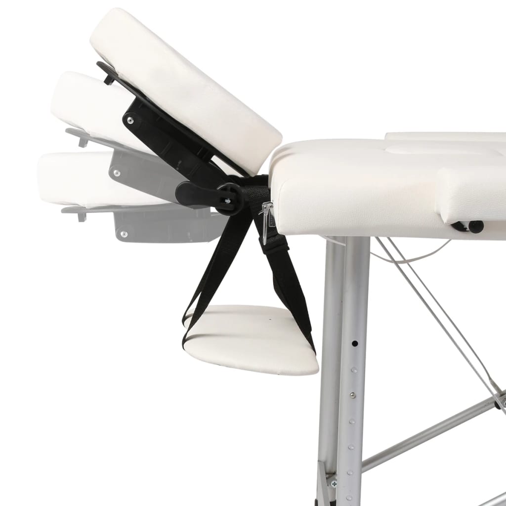 Table de massage pliante Confort Aluminium Blanc Crème