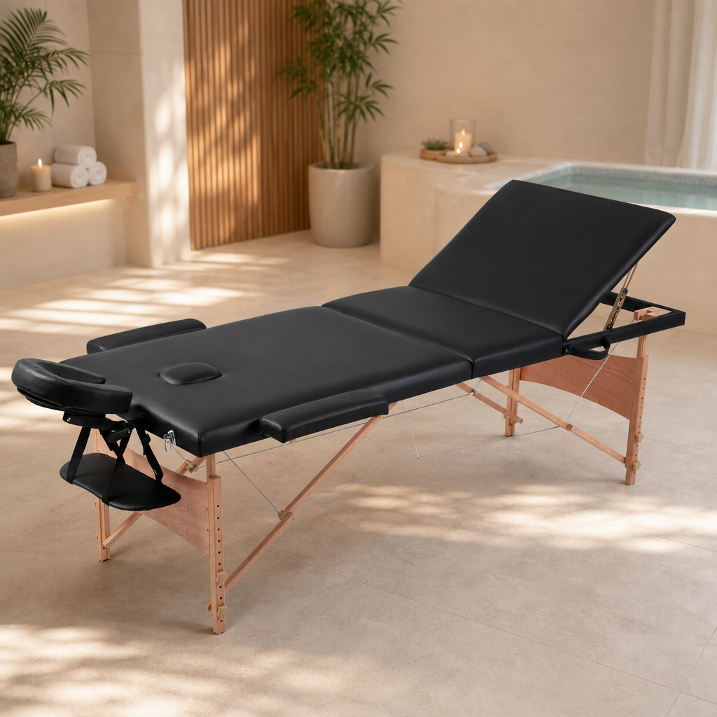 Table de massage pliante Confort Bois Noir