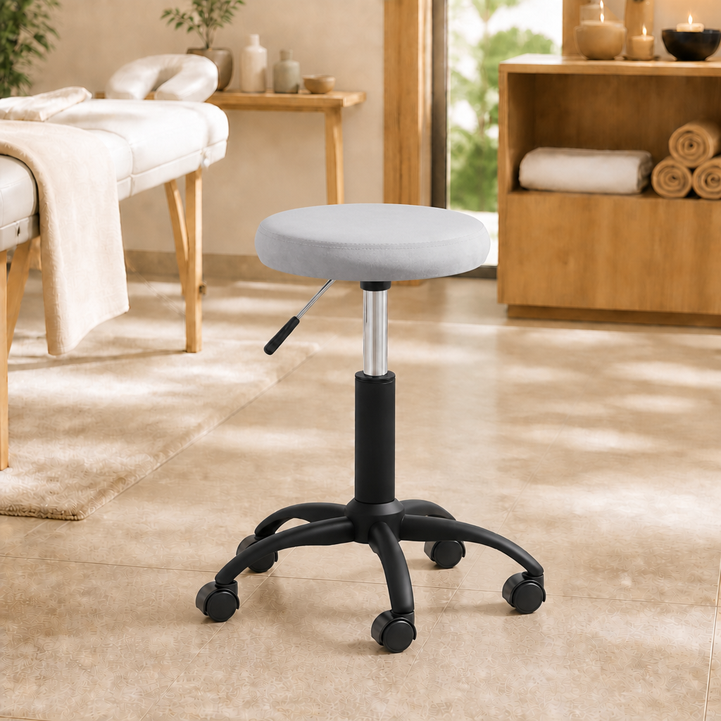 Tabouret de massage Velours Gris Clair