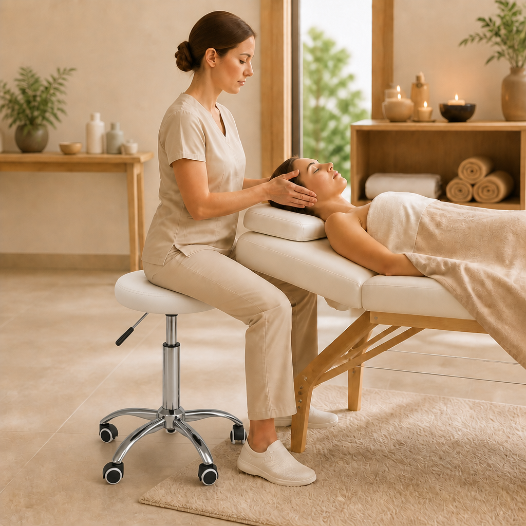 Tabouret de massage Similicuir Blanc