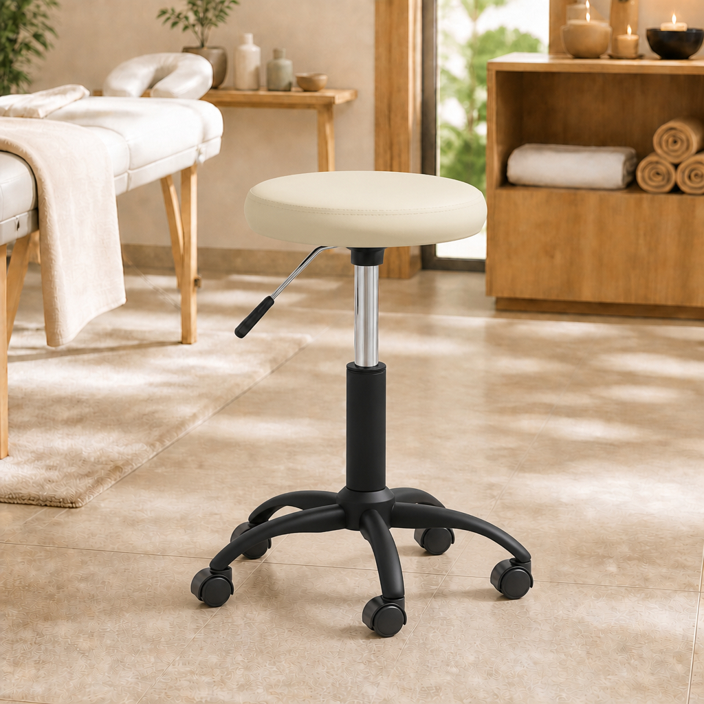 Tabouret de massage Velours Crème