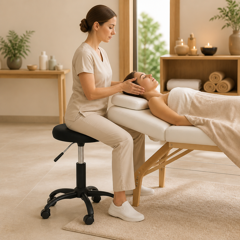 Tabouret de massage Velours Noir