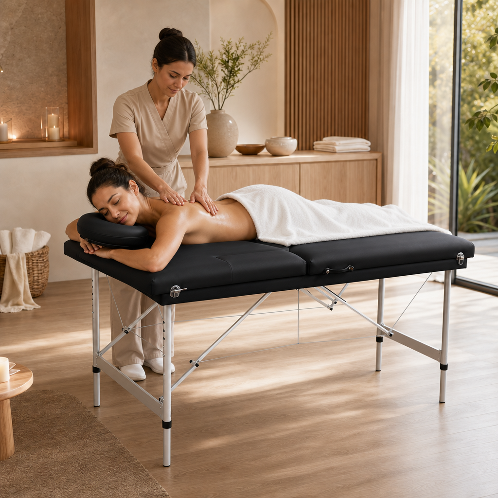 Table de massage pliante Prestige Aluminium Noir